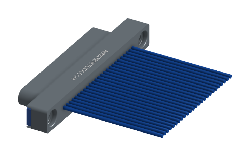 NM-112-025-161-THAA - Nano-miniature D-shaped I/O connector with 25 contacts and threaded holes for attachment hardware.