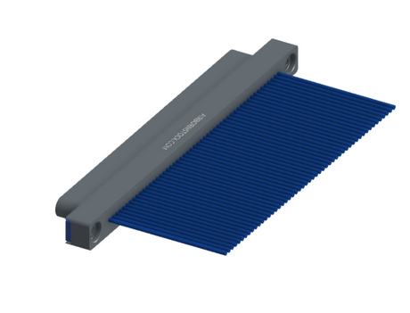 NM-112-051-161-THAA - Nano-miniature D-shaped I/O connector with 51 contacts and threaded holes for attachment hardware.
