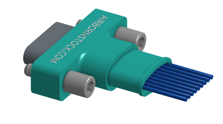 NM-152-009-161-JCAA - Nano-miniature D-shaped I/O connector with factory installed backshell and with 9 contacts and captivated turning jackscrew hardware. (Plug)