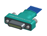 NM-152-009-161-JCAA - Nano-miniature D-shaped I/O connector with factory installed backshell and with 9 contacts and captivated turning jackscrew hardware. (Plug)