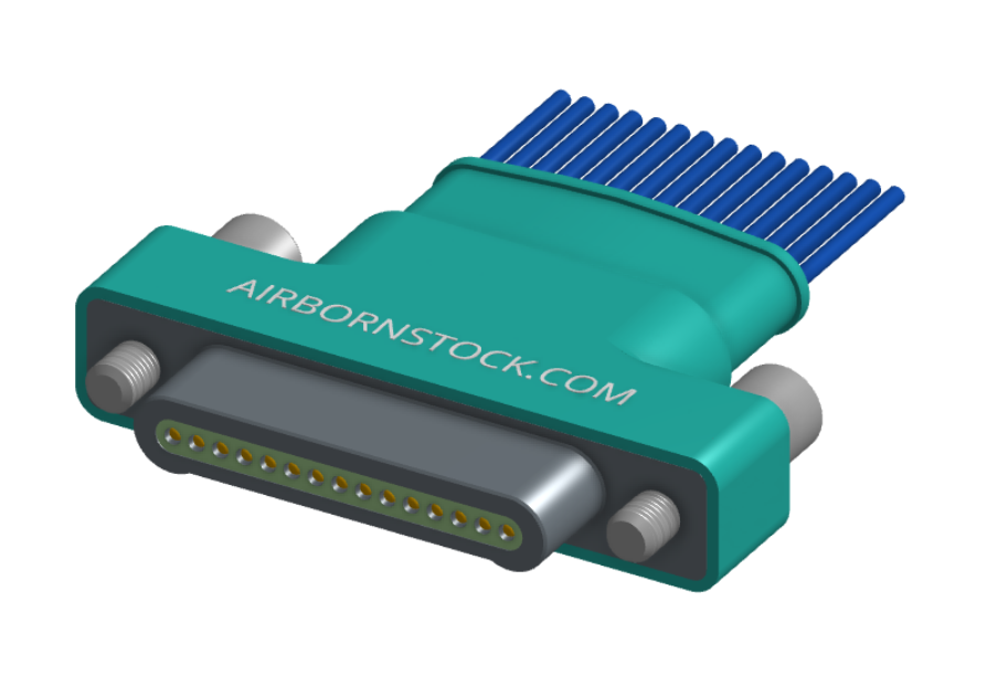 NM-153-015-161-JCAA - Nano-miniature D-shaped I/O connector with factory installed backshell and with 15 contacts and captivated turning jackscrew hardware. (Plug)