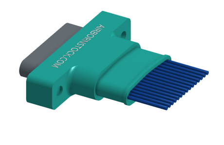 NM-152-015-161-THAA - Nano-miniature D-shaped I/O connector with factory installed backshell and with 15 contacts and threaded holes for attachment hardware.