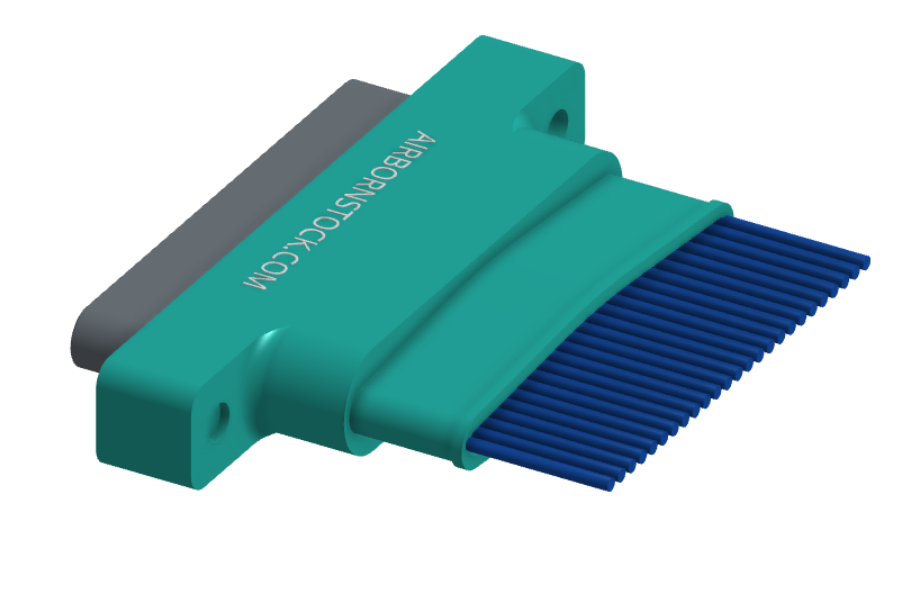 NM-153-025-161-THAA - Nano-miniature D-shaped I/O connector with factory installed backshell and with 25 contacts and threaded holes for attachment hardware.