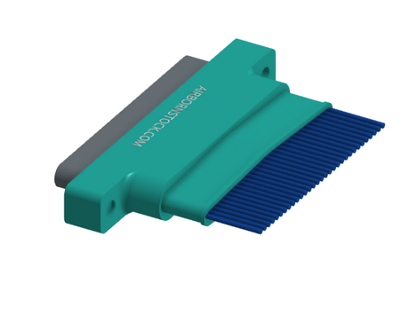 NM-152-031-161-THAA - Nano-miniature D-shaped I/O connector with factory installed backshell and with 31 contacts and threaded holes for attachment hardware.