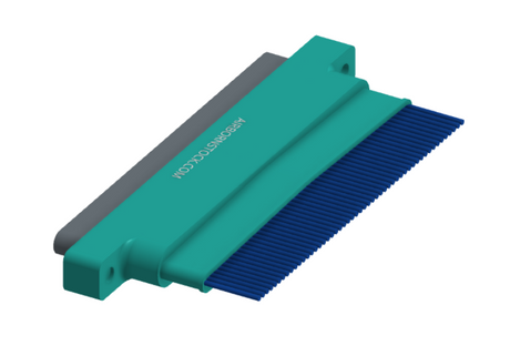 NM-152-051-161-THAA - Nano-miniature D-shaped I/O connector with factory installed backshell and with 51 contacts and threaded holes for attachment hardware.