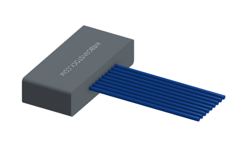NM-122-009-261-00AA - Nano-miniature D-shaped I/O connector with 9 contacts and captivated turning jackscrew hardware.