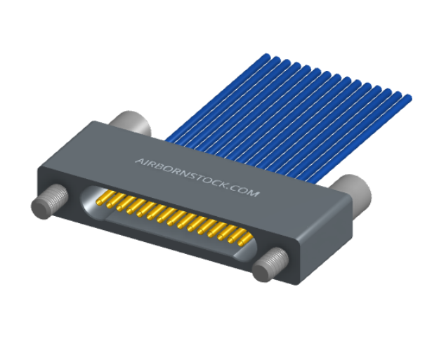 NM-122-015-261-JCAA - Nano-miniature D-shaped I/O connector with 15 contacts and captivated turning jackscrew hardware.