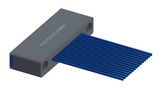 NM-124-015-261-THAA - Nano-miniature D-shaped I/O connector with 15 contacts and threaded holes for attachment hardware.