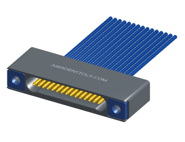 NM-122-015-261-THAA - Nano-miniature D-shaped I/O connector with 15 contacts and threaded holes for attachment hardware.