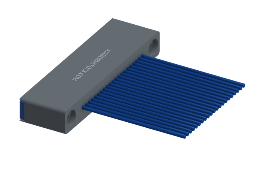 NM-122-021-261-THAA - Nano-miniature D-shaped I/O connector with 21 contacts and threaded holes for attachment hardware.