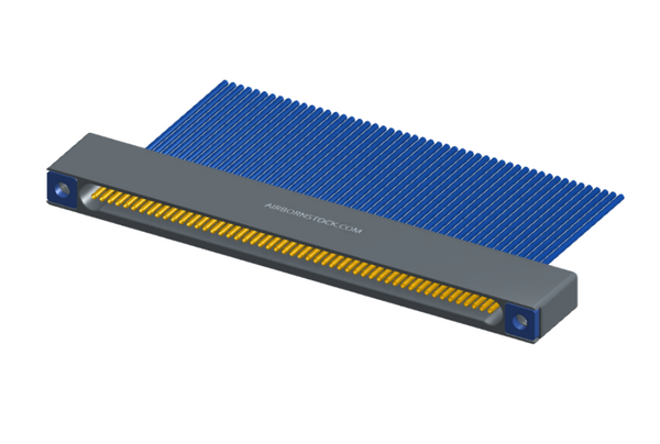 NM-122-051-261-THAA - Nano-miniature D-shaped I/O connector with 51 contacts and threaded holes for attachment hardware.
