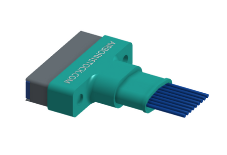 NM-162-009-261-THAA - Nano-miniature D-shaped I/O connector with factory installed backshell and with 9 contacts and threaded holes for attachment hardware.