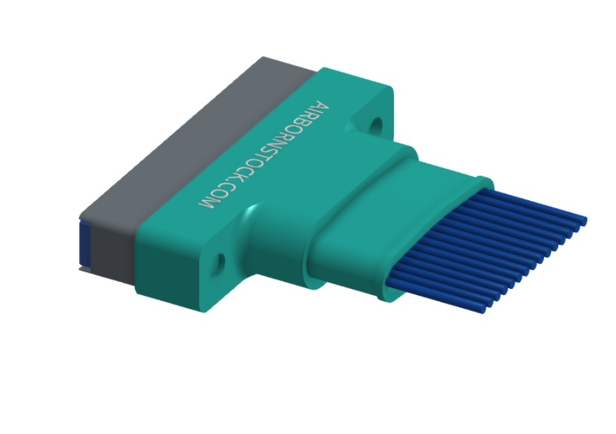 NM-162-015-261-THAA - Nano-miniature D-shaped I/O connector with factory installed backshell and with 15 contacts and threaded holes for attachment hardware.