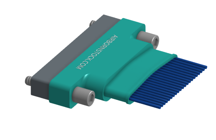 NM-162-021-261-JCAA - Nano-miniature D-shaped I/O connector with factory installed backshell and with 21 contacts and captivated turning jackscrew hardware.