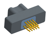 NM-212-009-125-0000 - Nano-miniature D-shaped straddle mount flex circuit board mount connector, 2 rows with 9 contacts, and no hardware. (Plug)