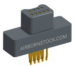 NM-212-009-125-0000 - Nano-miniature D-shaped straddle mount flex circuit board mount connector, 2 rows with 9 contacts, and no hardware. (Plug)