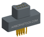 NM-214-009-125-0000 - Nano-miniature D-shaped straddle mount flex circuit board mount connector, 2 rows with 9 contacts, and no hardware. (Plug)