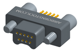 NM-214-009-128-JC00 - Nano-miniature D-shaped straddle mount flex circuit board mount connector, 2 rows with 9 contacts, and no hardware. (Plug)
