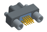 NM-214-009-128-JC00 - Nano-miniature D-shaped straddle mount flex circuit board mount connector, 2 rows with 9 contacts, and no hardware. (Plug)