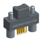 NM-214-009-128-JC00 - Nano-miniature D-shaped straddle mount flex circuit board mount connector, 2 rows with 9 contacts, and no hardware. (Plug)