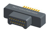 NM-212-015-128-0000 - Nano-miniature D-shaped straddle mount flex circuit board mount connector, 2 rows with 15 contacts, and no hardware. (Plug)