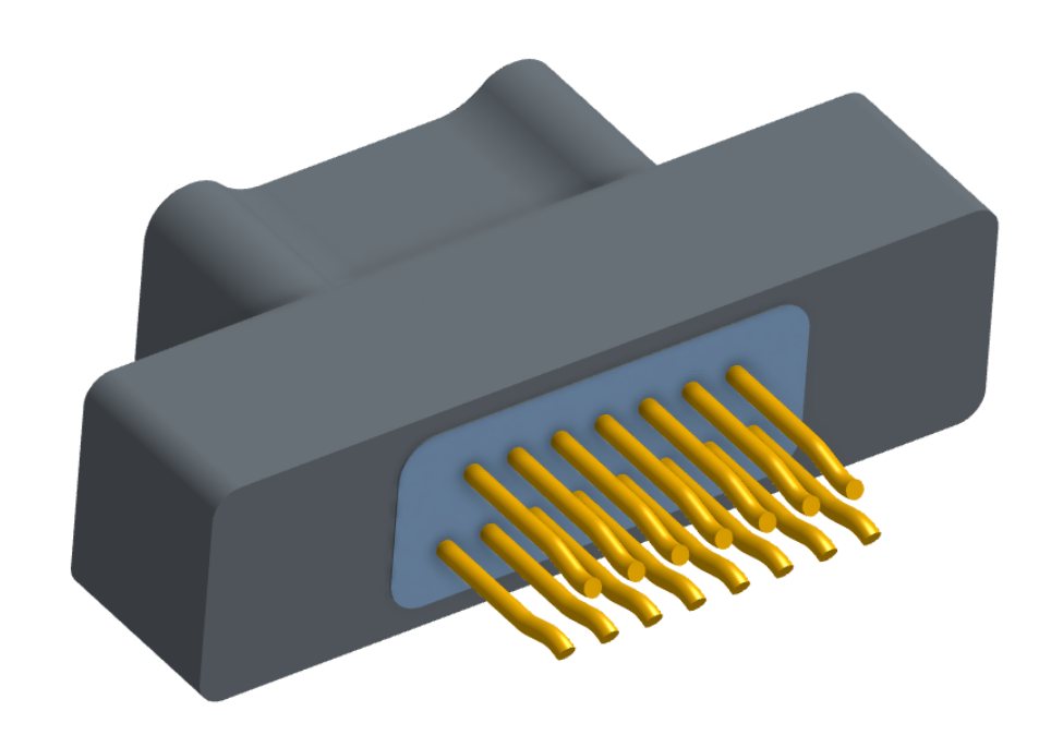 NM-212-015-128-0000 - Nano-miniature D-shaped straddle mount flex circuit board mount connector, 2 rows with 15 contacts, and no hardware. (Plug)