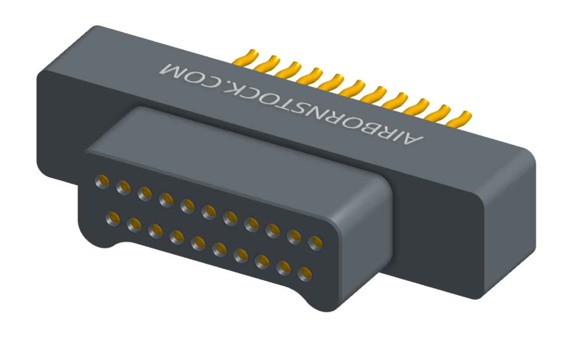 NM-212-021-128-0000 - Nano-miniature D-shaped straddle mount flex circuit board mount connector, 2 rows with 21 contacts, and no hardware. (Plug)