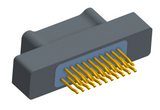 NM-212-021-128-0000 - Nano-miniature D-shaped straddle mount flex circuit board mount connector, 2 rows with 21 contacts, and no hardware. (Plug)