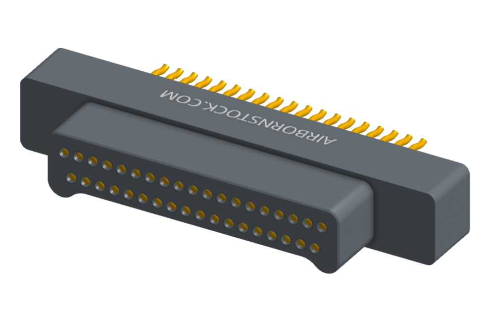 NM-212-037-128-0000 - Nano-miniature D-shaped straddle mount flex circuit board mount connector, 2 rows with 37 contacts, and no hardware. (Plug)
