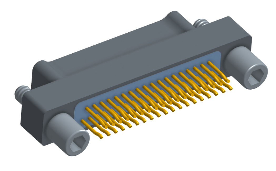 NM-214-037-128-JC00 - Nano-miniature D-shaped straddle mount flex circuit board mount connector, 2 rows with 37 contacts, and no hardware. (Plug)