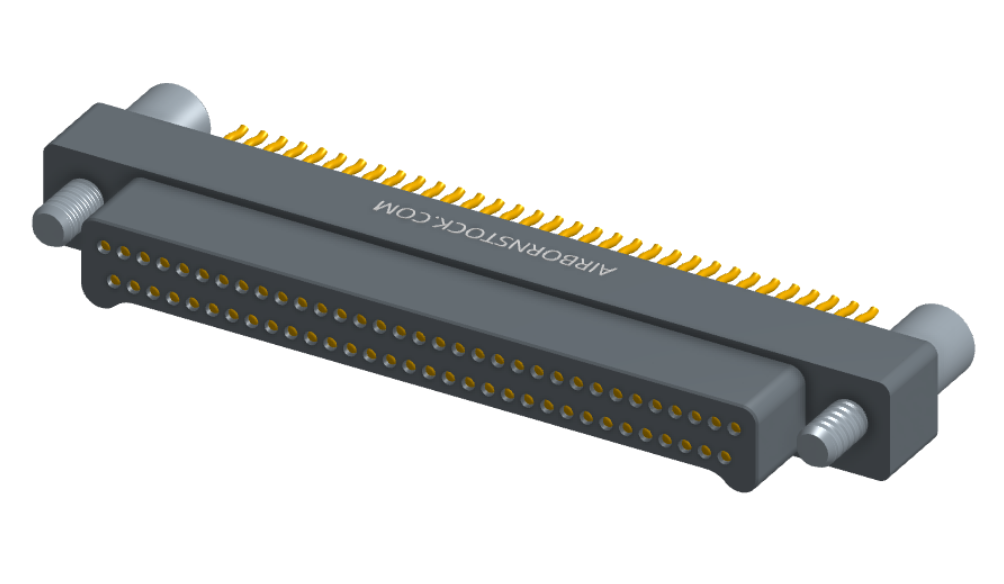 NM-212-065-128-JC00 - Nano-miniature D-shaped straddle mount flex circuit board mount connector, 2 rows with 65 contacts, and no hardware. (Plug)
