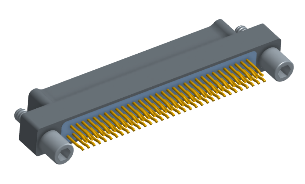 NM-212-065-128-JC00 - Nano-miniature D-shaped straddle mount flex circuit board mount connector, 2 rows with 65 contacts, and no hardware. (Plug)