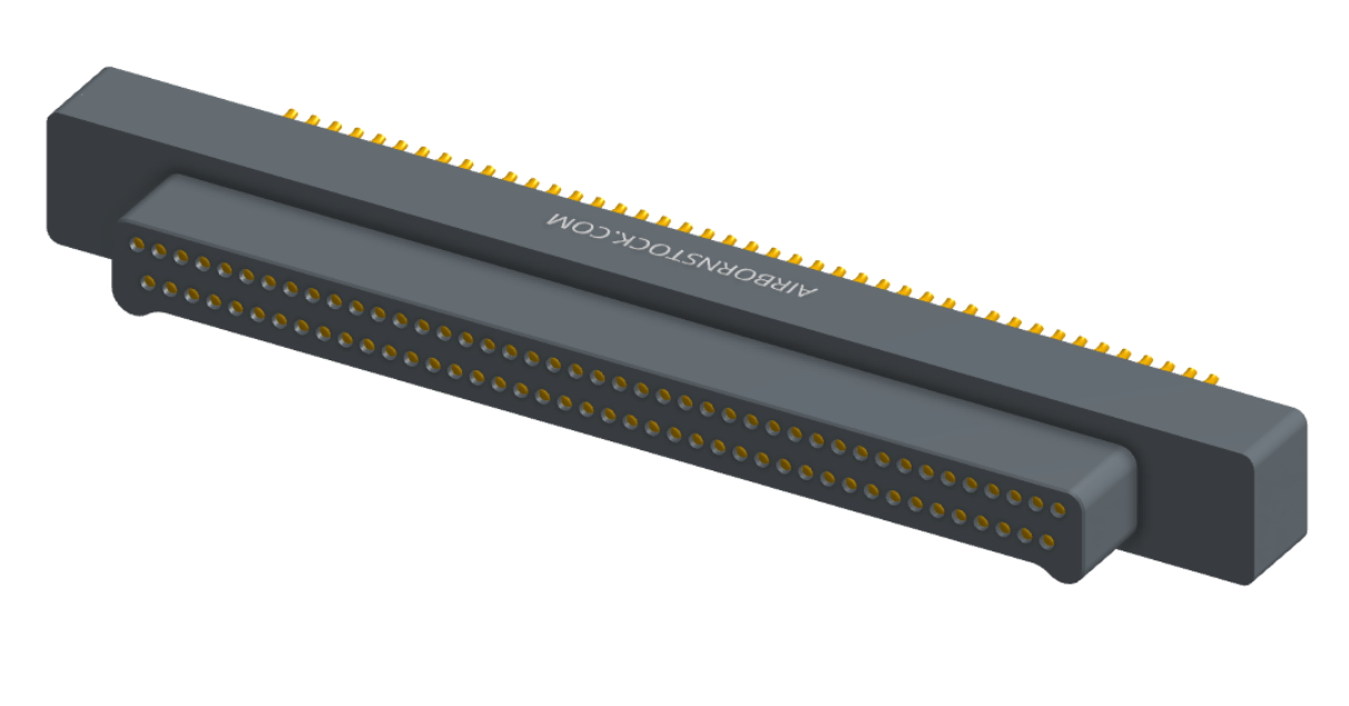NM-212-085-128-0000 - Nano-miniature D-shaped straddle mount flex circuit board mount connector, 2 rows with 85 contacts, and no hardware. (Plug)