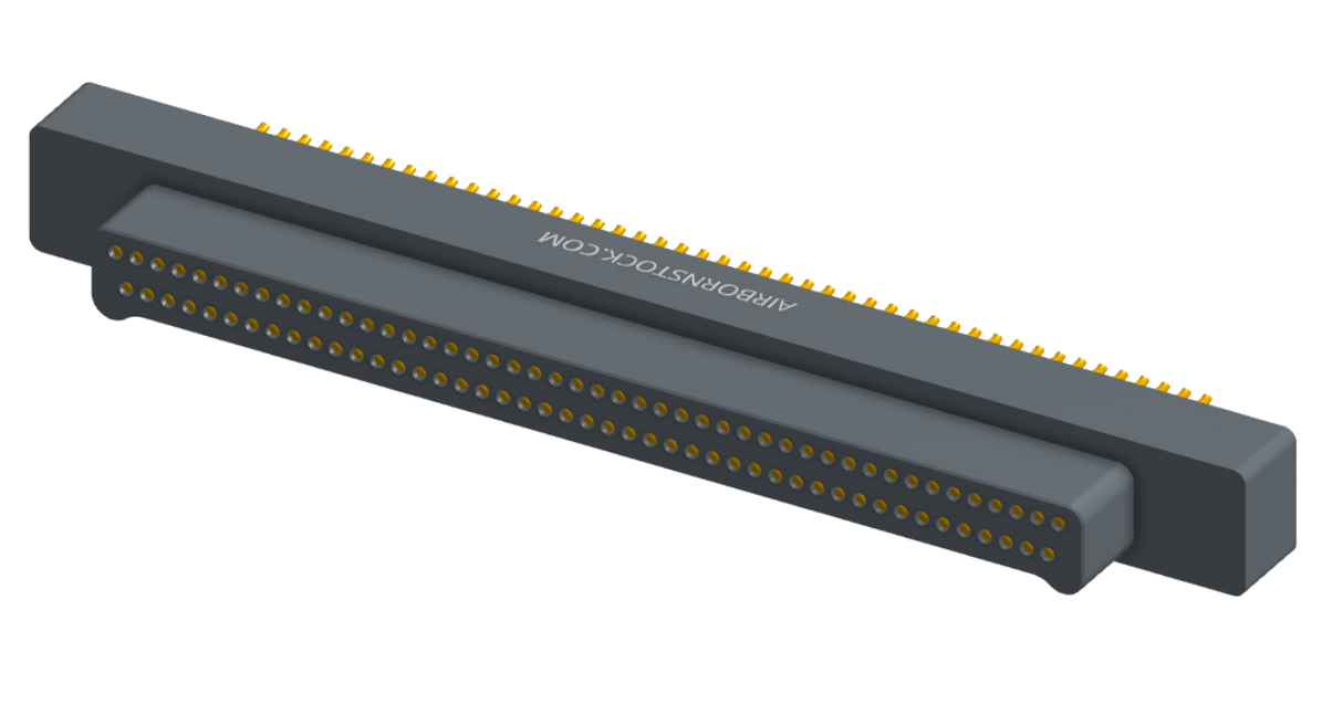 NM-213-091-125-0000 - Nano-miniature D-shaped straddle mount flex circuit board mount connector, 2 rows with 91 contacts, and no hardware. (Plug)