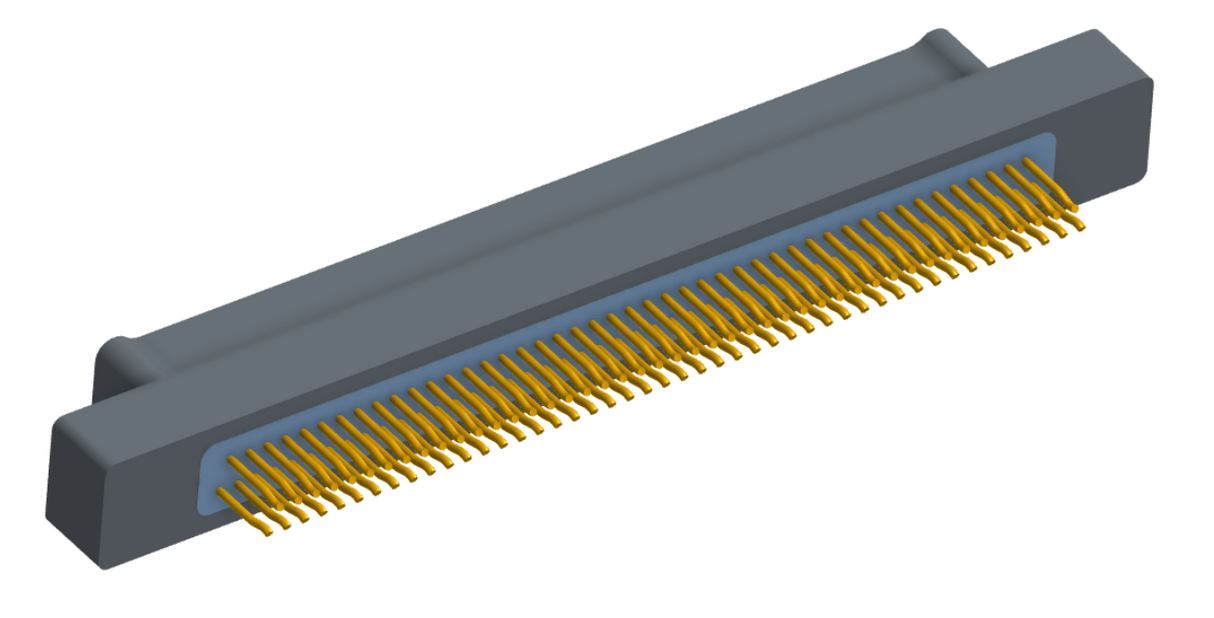 NM-213-091-125-0000 - Nano-miniature D-shaped straddle mount flex circuit board mount connector, 2 rows with 91 contacts, and no hardware. (Plug)
