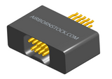 NM-225-009-228-0000 - Nano-miniature D-shaped straddle mount flex circuit board mount connector with mounting holes, 2 rows with 9 contacts, and no hardware. (Receptacle)