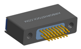 NM-225-015-225-TH00 - Nano-miniature D-shaped straddle mount flex circuit board mount connector with mounting holes, 2 rows with 15 contacts, and threaded holes for attachment hardware. (Receptacle)