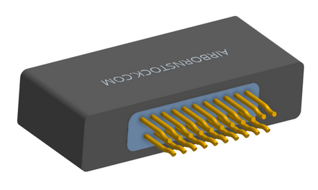 NM-225-021-228-0000 - Nano-miniature D-shaped straddle mount flex circuit board mount connector with mounting holes, 2 rows with 21 contacts, and no hardware. (Receptacle)