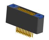 NM-225-021-225-TH00 - Nano-miniature D-shaped straddle mount flex circuit board mount connector with mounting holes, 2 rows with 21 contacts, and threaded holes for attachment hardware. (Receptacle)