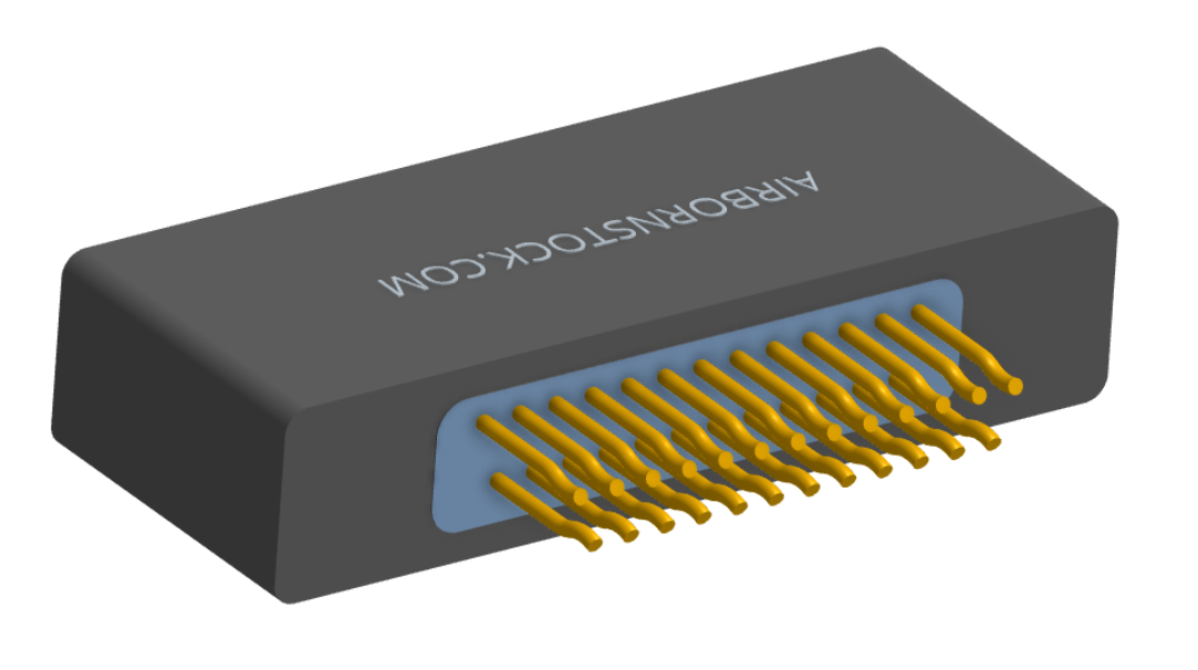 NM-225-025-228-0000 - Nano-miniature D-shaped straddle mount flex circuit board mount connector with mounting holes, 2 rows with 25 contacts, and no hardware. (Receptacle)