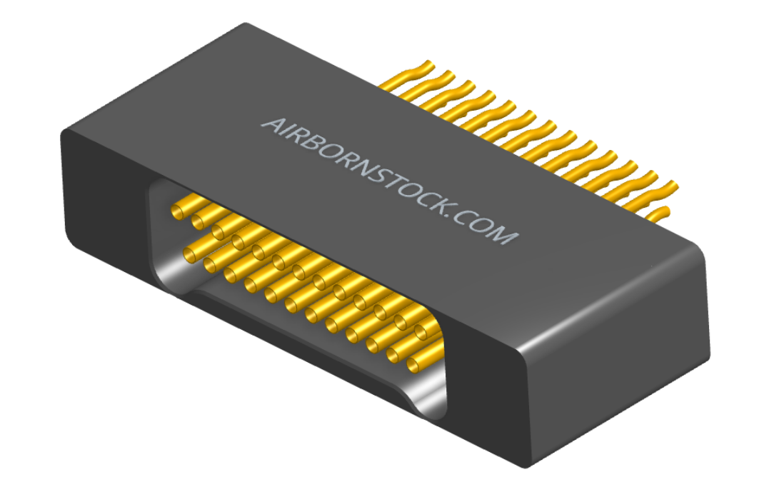 NM-225-025-228-0000 - Nano-miniature D-shaped straddle mount flex circuit board mount connector with mounting holes, 2 rows with 25 contacts, and no hardware. (Receptacle)