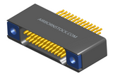 NM-225-025-225-TH00 - Nano-miniature D-shaped straddle mount flex circuit board mount connector with mounting holes, 2 rows with 25 contacts, and threaded holes for attachment hardware. (Receptacle)