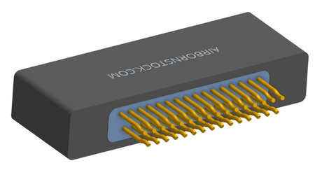 NM-225-031-228-0000 - Nano-miniature D-shaped straddle mount flex circuit board mount connector with mounting holes, 2 rows with 31 contacts, and no hardware. (Receptacle)