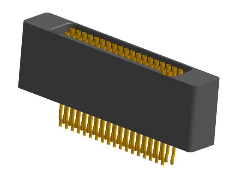 NM-225-037-225-0000 - Nano-miniature D-shaped straddle mount flex circuit board mount connector with mounting holes, 2 rows with 37 contacts, and no hardware. (Receptacle)