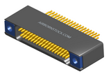 NM-225-037-225-TH00 - Nano-miniature D-shaped straddle mount flex circuit board mount connector with mounting holes, 2 rows with 37 contacts, and threaded holes for attachment hardware. (Receptacle)