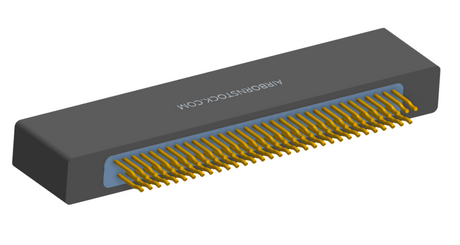 NM-225-065-228-0000 - Nano-miniature D-shaped straddle mount flex circuit board mount connector with mounting holes, 2 rows with 65 contacts, and no hardware. (Receptacle)