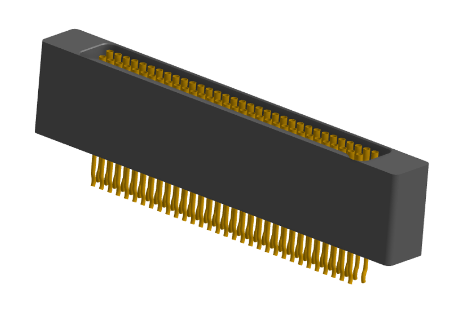 NM-225-065-225-0000 - Nano-miniature D-shaped straddle mount flex circuit board mount connector with mounting holes, 2 rows with 65 contacts, and no hardware. (Receptacle)