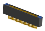 NM-225-069-225-TH00 - Nano-miniature D-shaped straddle mount flex circuit board mount connector with mounting holes, 2 rows with 69 contacts, and threaded holes for attachment hardware. (Receptacle)