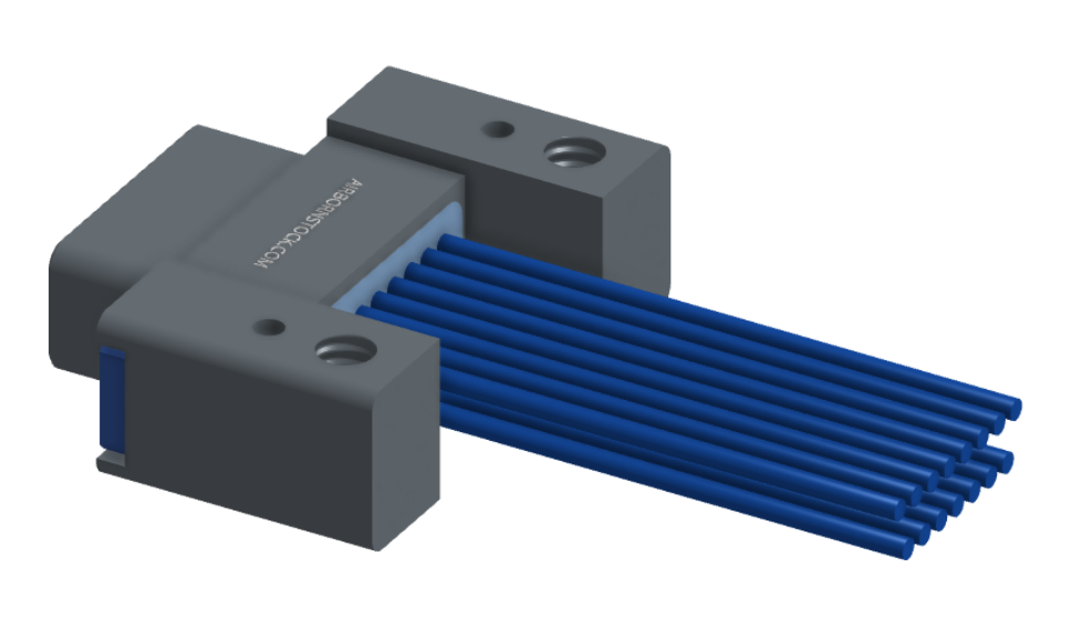 NM-232-015-161-THAA - Nano-miniature D-shaped I/O connector with mounting holes, 2 rows with 15 contacts, and threaded holes for attachment hardware. (Plug)