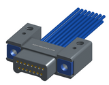 NM-232-015-161-THAA - Nano-miniature D-shaped I/O connector with mounting holes, 2 rows with 15 contacts, and threaded holes for attachment hardware. (Plug)
